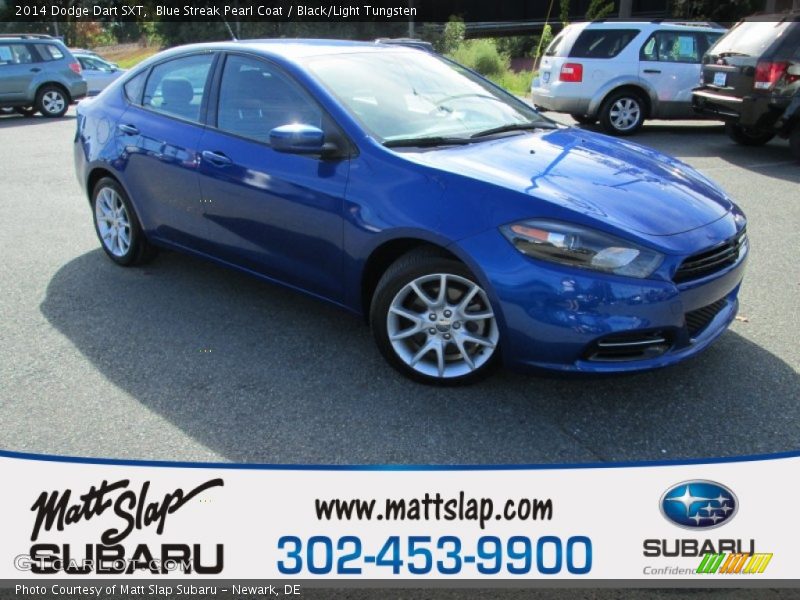 Blue Streak Pearl Coat / Black/Light Tungsten 2014 Dodge Dart SXT