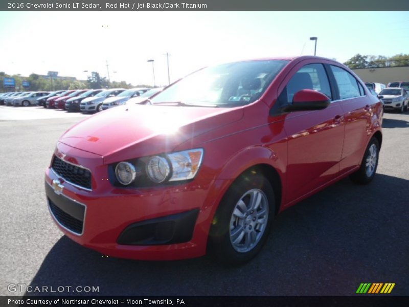 Red Hot / Jet Black/Dark Titanium 2016 Chevrolet Sonic LT Sedan