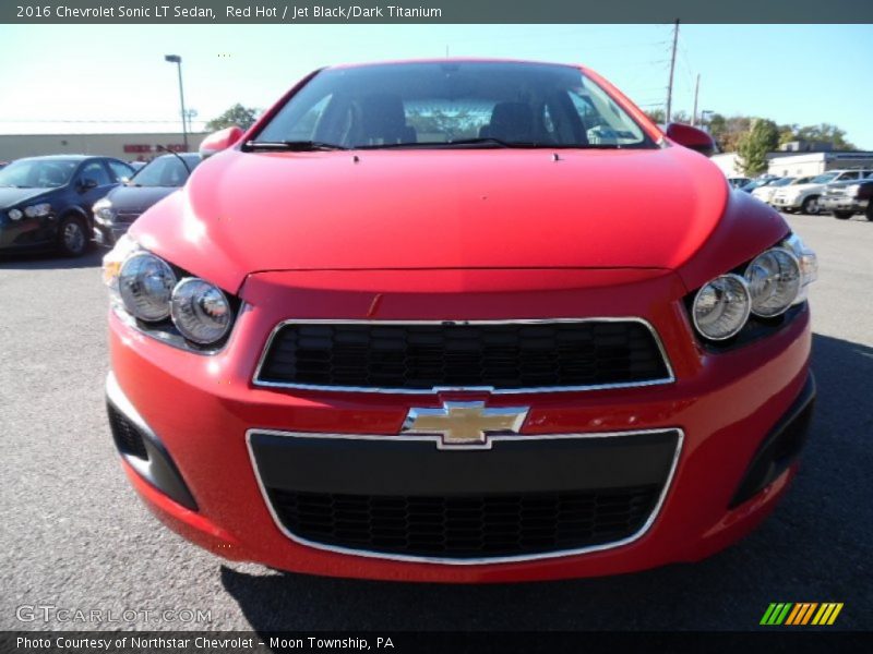 Red Hot / Jet Black/Dark Titanium 2016 Chevrolet Sonic LT Sedan