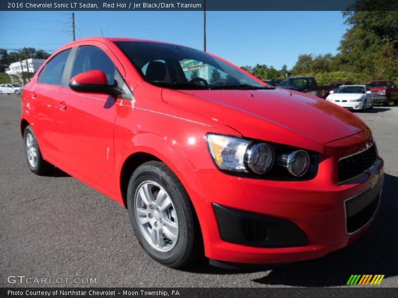 Red Hot / Jet Black/Dark Titanium 2016 Chevrolet Sonic LT Sedan