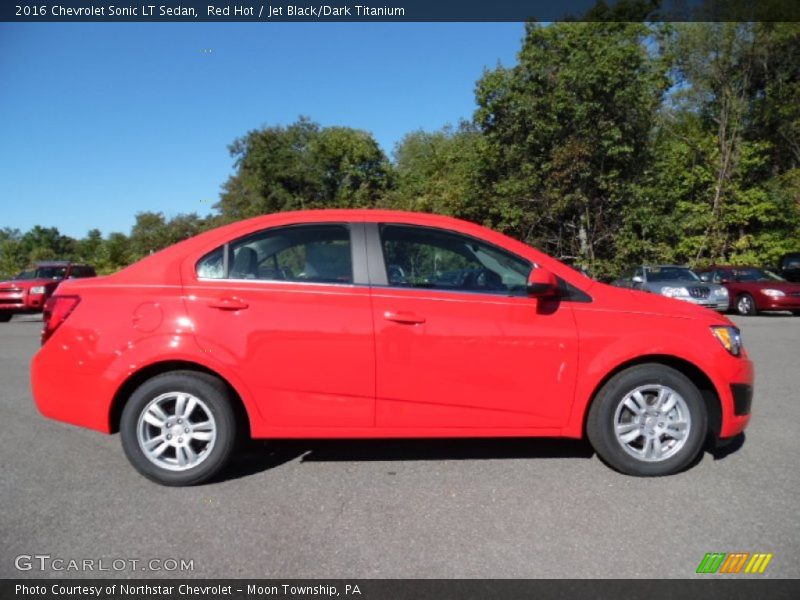 Red Hot / Jet Black/Dark Titanium 2016 Chevrolet Sonic LT Sedan