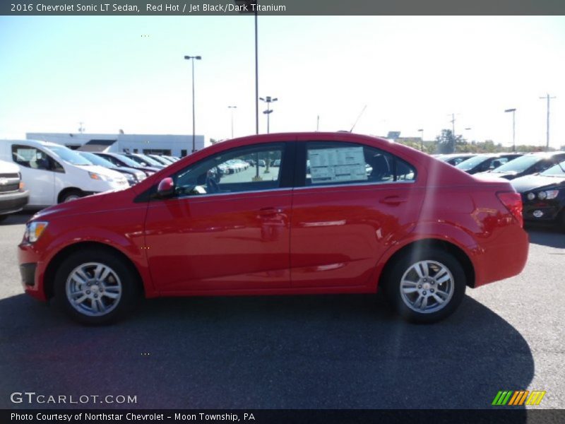 Red Hot / Jet Black/Dark Titanium 2016 Chevrolet Sonic LT Sedan