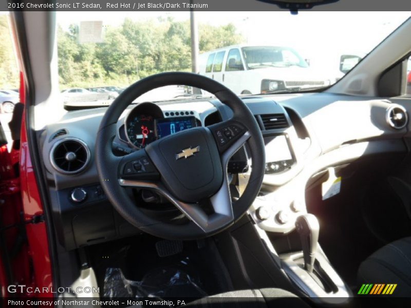 Red Hot / Jet Black/Dark Titanium 2016 Chevrolet Sonic LT Sedan
