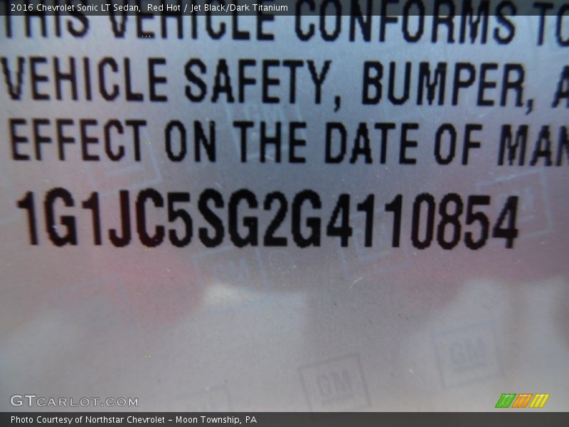 Red Hot / Jet Black/Dark Titanium 2016 Chevrolet Sonic LT Sedan