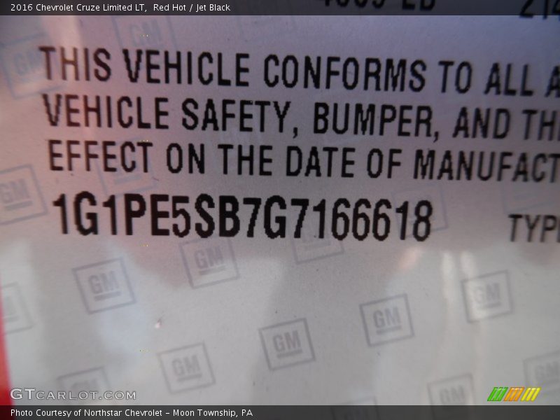 Red Hot / Jet Black 2016 Chevrolet Cruze Limited LT