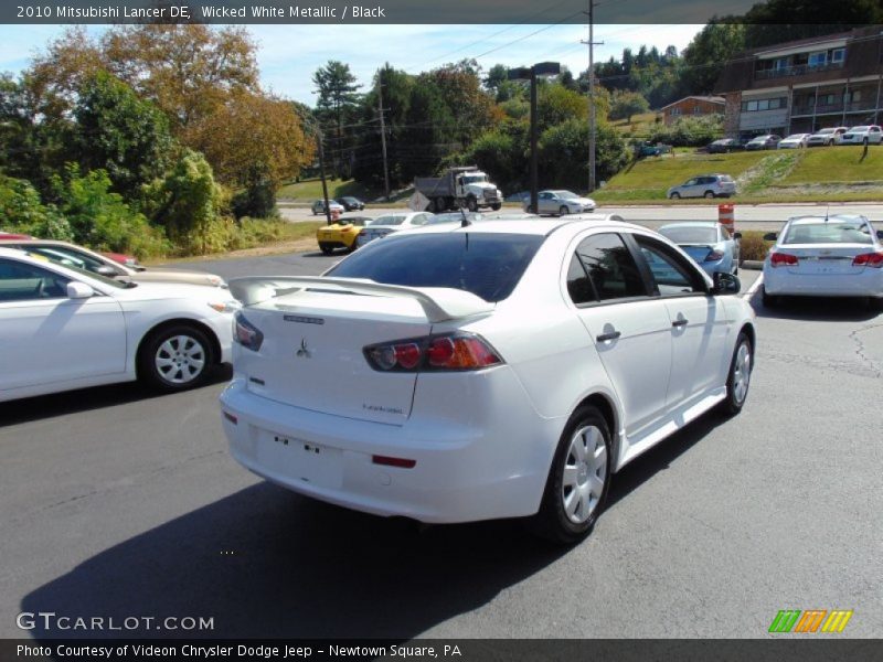 Wicked White Metallic / Black 2010 Mitsubishi Lancer DE
