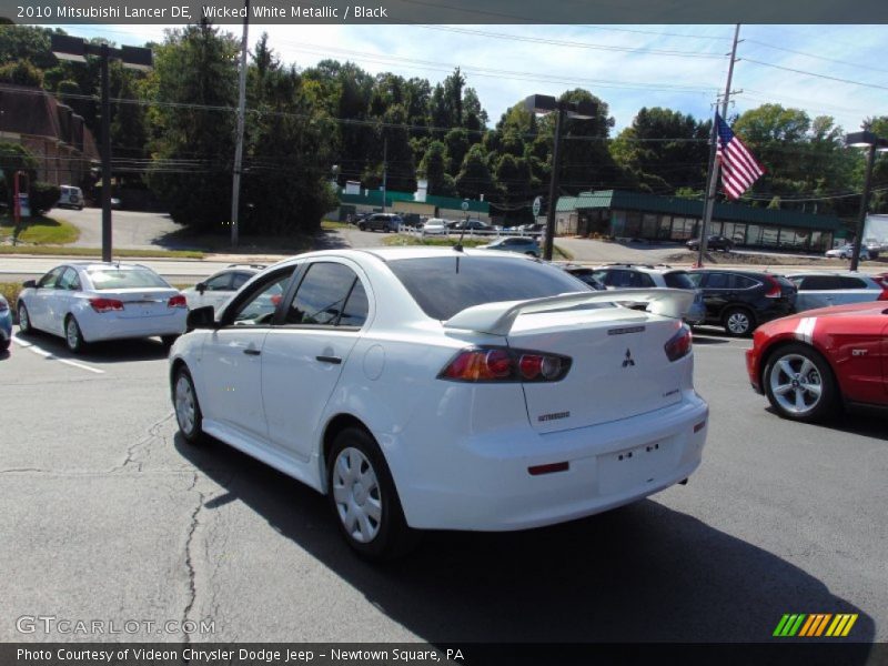 Wicked White Metallic / Black 2010 Mitsubishi Lancer DE