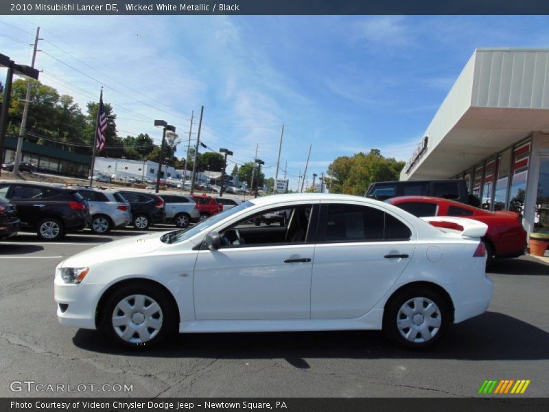 Wicked White Metallic / Black 2010 Mitsubishi Lancer DE