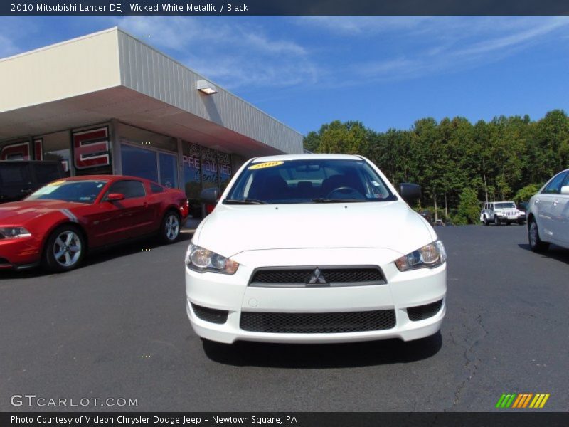 Wicked White Metallic / Black 2010 Mitsubishi Lancer DE