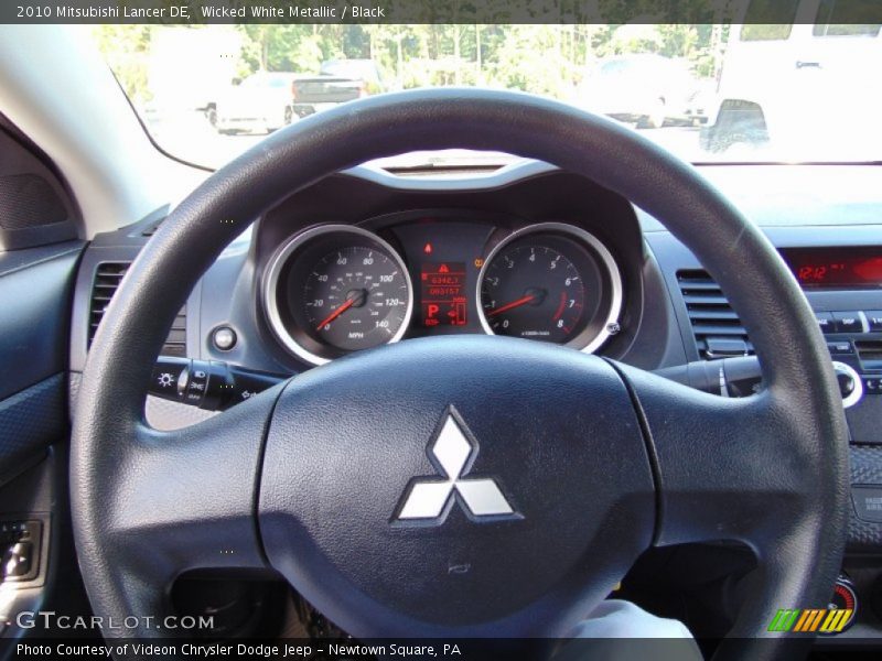 Wicked White Metallic / Black 2010 Mitsubishi Lancer DE