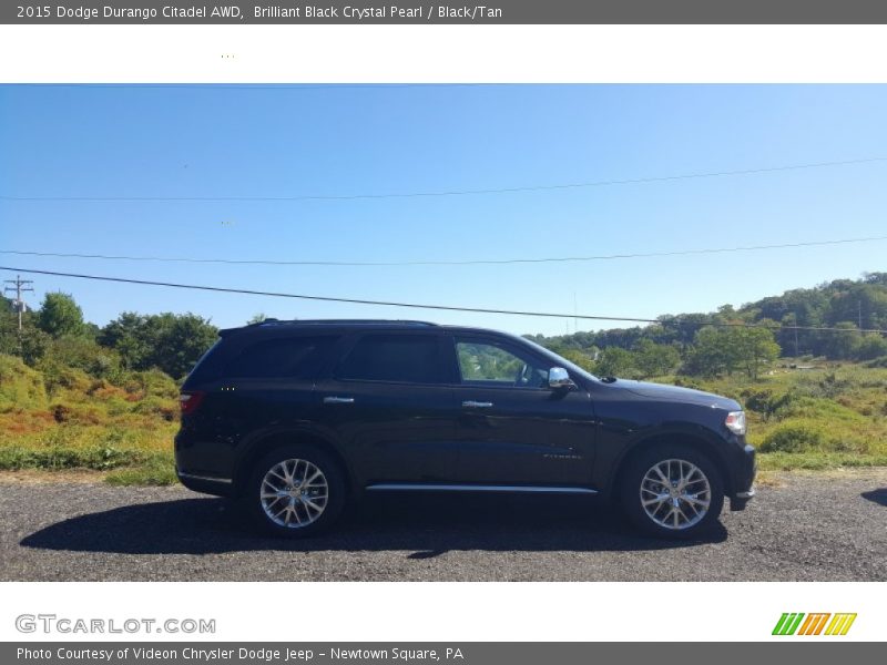 Brilliant Black Crystal Pearl / Black/Tan 2015 Dodge Durango Citadel AWD