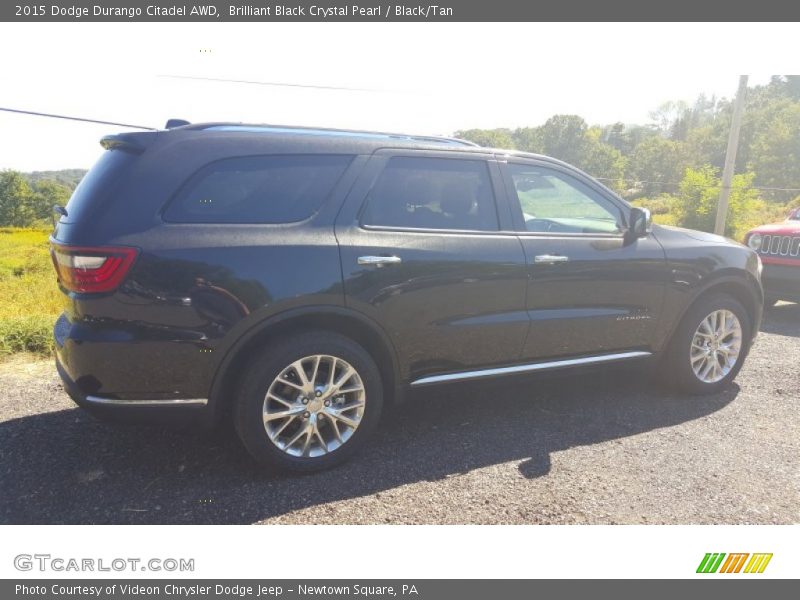Brilliant Black Crystal Pearl / Black/Tan 2015 Dodge Durango Citadel AWD