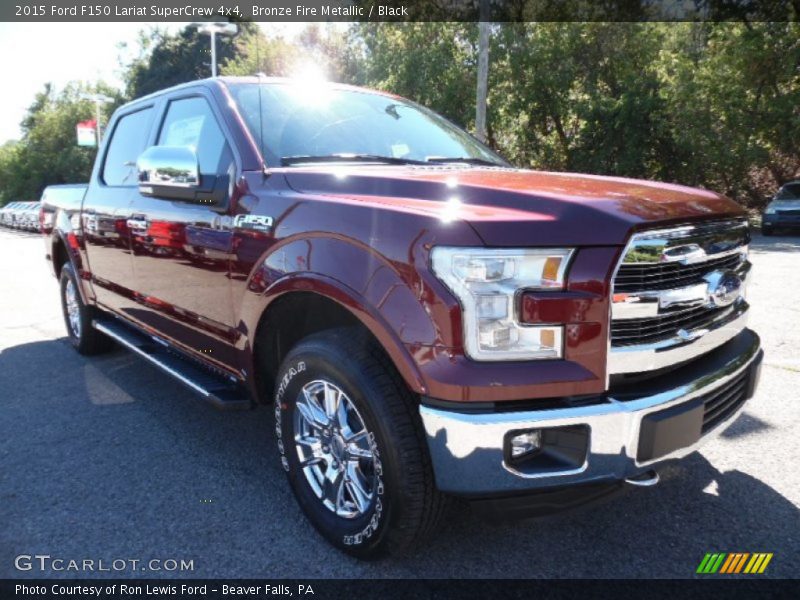 Bronze Fire Metallic / Black 2015 Ford F150 Lariat SuperCrew 4x4