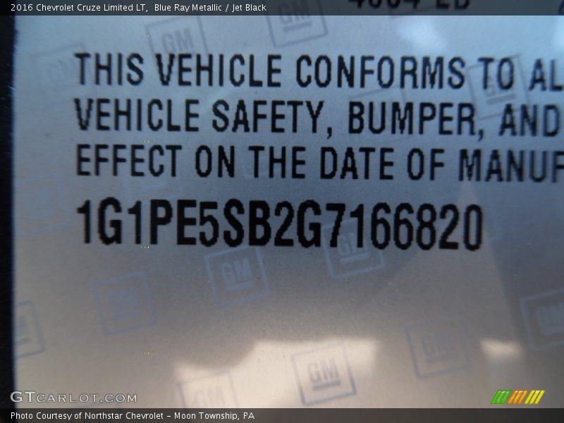 Blue Ray Metallic / Jet Black 2016 Chevrolet Cruze Limited LT