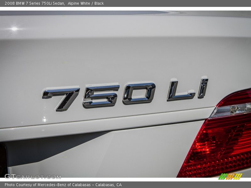 Alpine White / Black 2008 BMW 7 Series 750Li Sedan