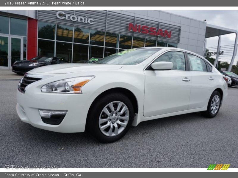 Pearl White / Beige 2015 Nissan Altima 2.5 S