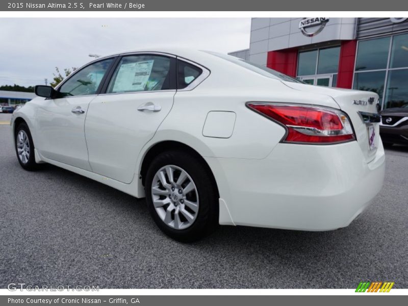 Pearl White / Beige 2015 Nissan Altima 2.5 S