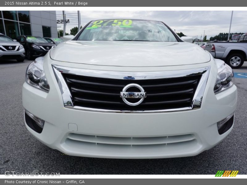 Pearl White / Beige 2015 Nissan Altima 2.5 S