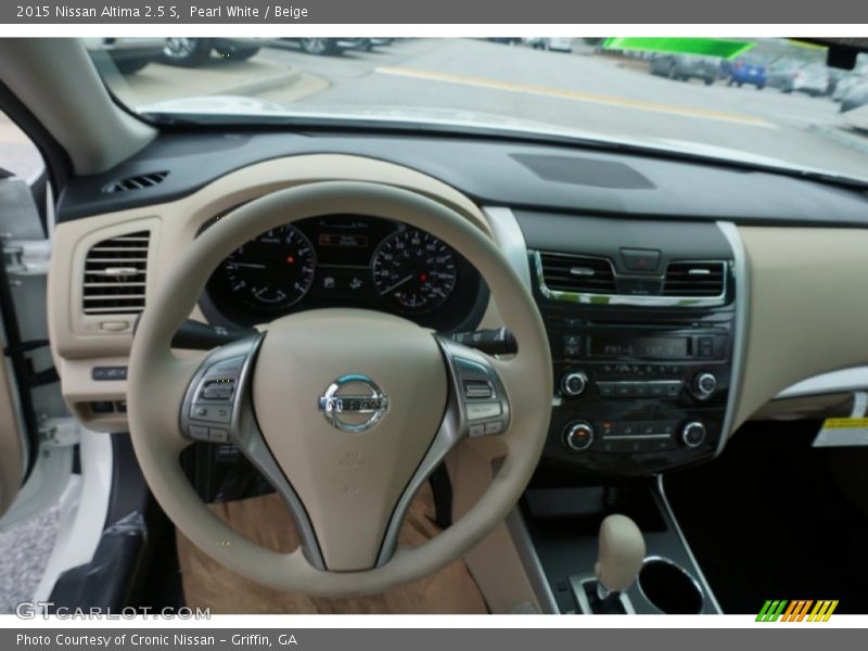 Pearl White / Beige 2015 Nissan Altima 2.5 S