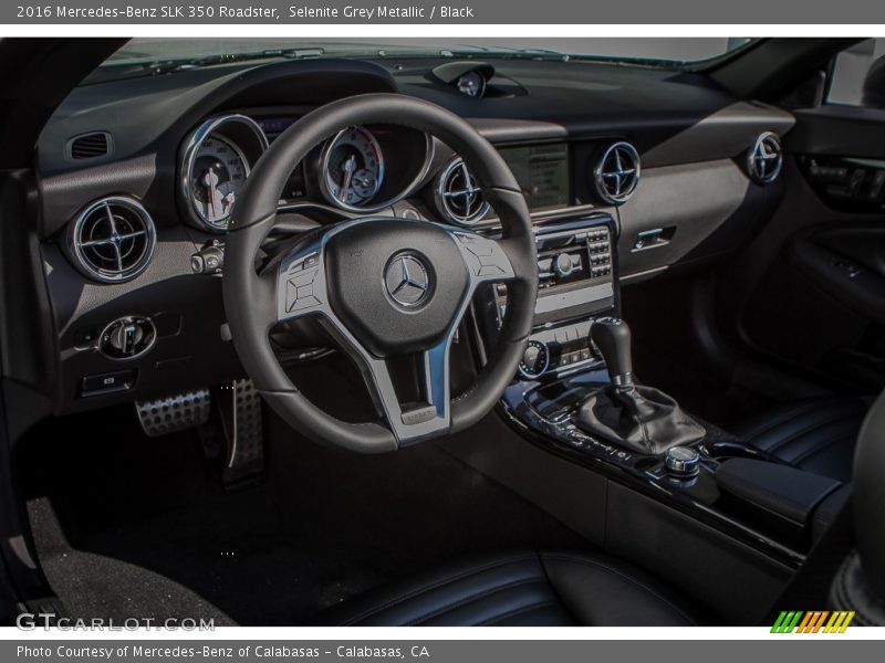 Selenite Grey Metallic / Black 2016 Mercedes-Benz SLK 350 Roadster