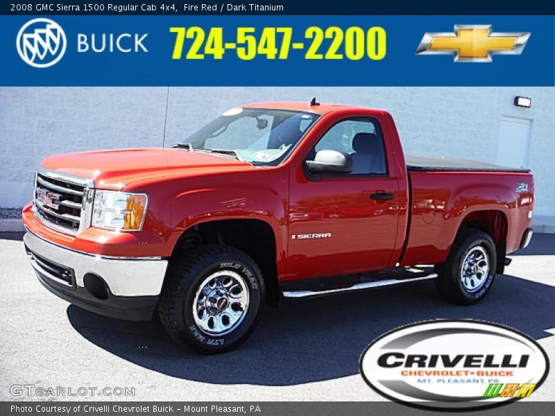 Fire Red / Dark Titanium 2008 GMC Sierra 1500 Regular Cab 4x4