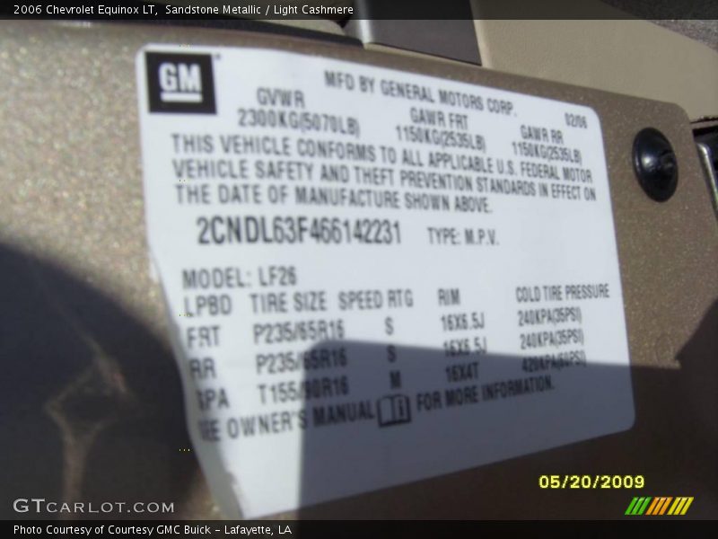 Sandstone Metallic / Light Cashmere 2006 Chevrolet Equinox LT