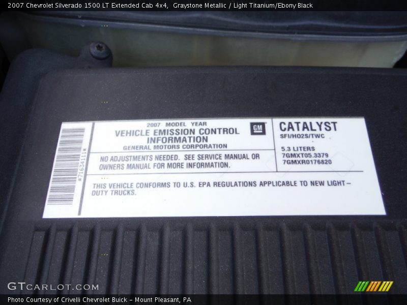 Graystone Metallic / Light Titanium/Ebony Black 2007 Chevrolet Silverado 1500 LT Extended Cab 4x4