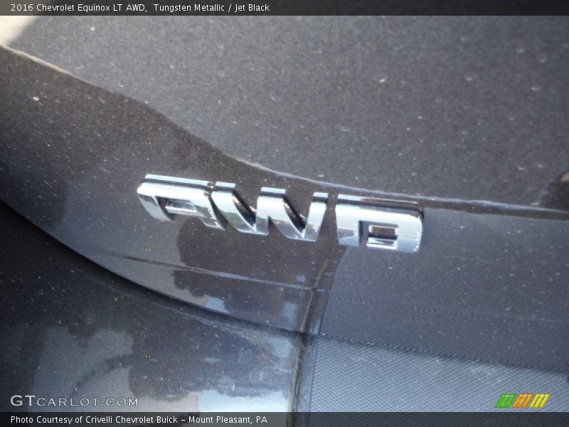Tungsten Metallic / Jet Black 2016 Chevrolet Equinox LT AWD
