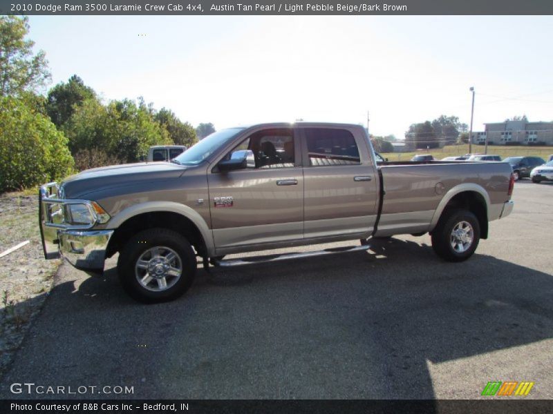 Austin Tan Pearl / Light Pebble Beige/Bark Brown 2010 Dodge Ram 3500 Laramie Crew Cab 4x4