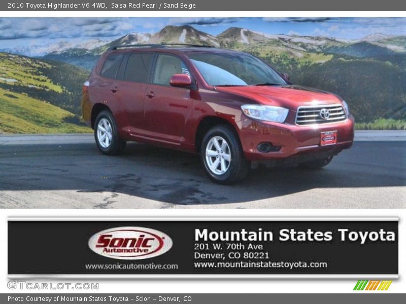 Salsa Red Pearl / Sand Beige 2010 Toyota Highlander V6 4WD