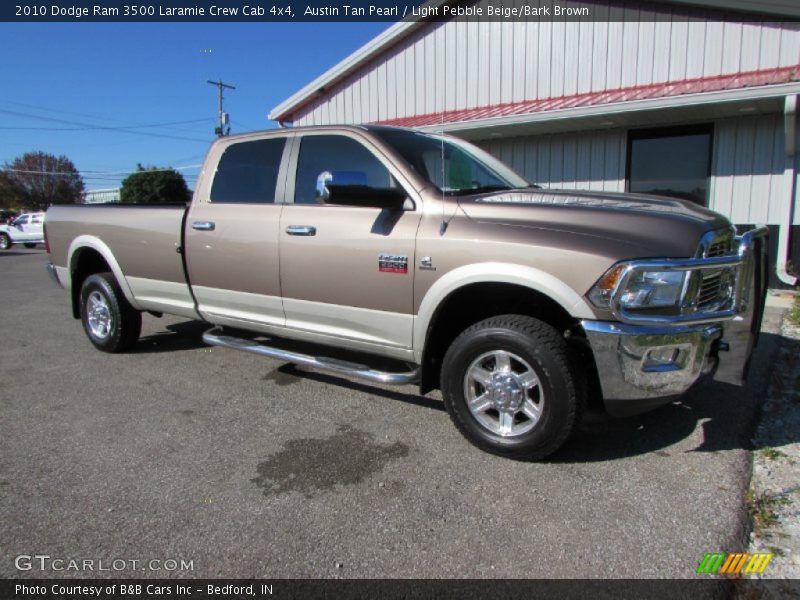 Austin Tan Pearl / Light Pebble Beige/Bark Brown 2010 Dodge Ram 3500 Laramie Crew Cab 4x4