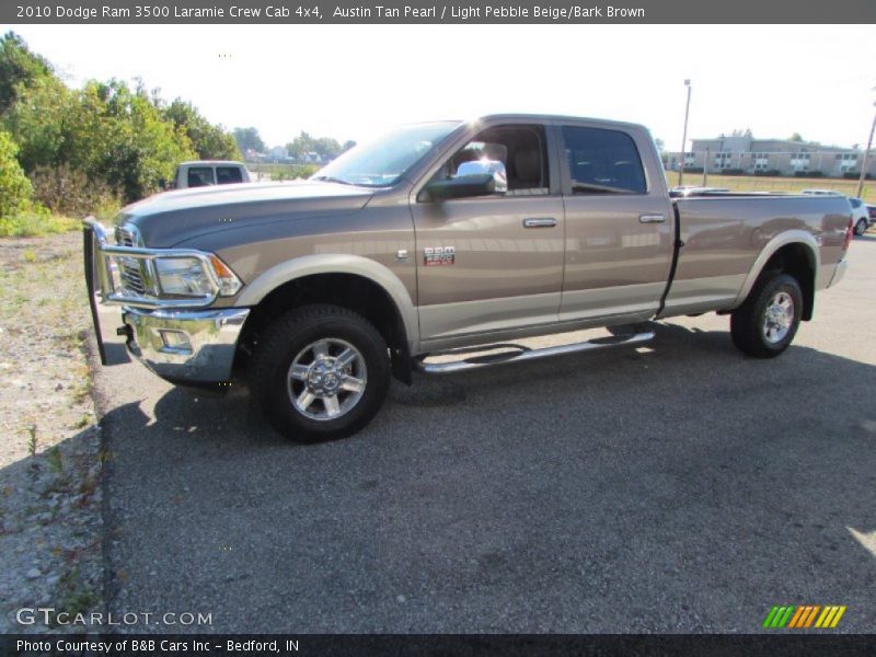 Austin Tan Pearl / Light Pebble Beige/Bark Brown 2010 Dodge Ram 3500 Laramie Crew Cab 4x4