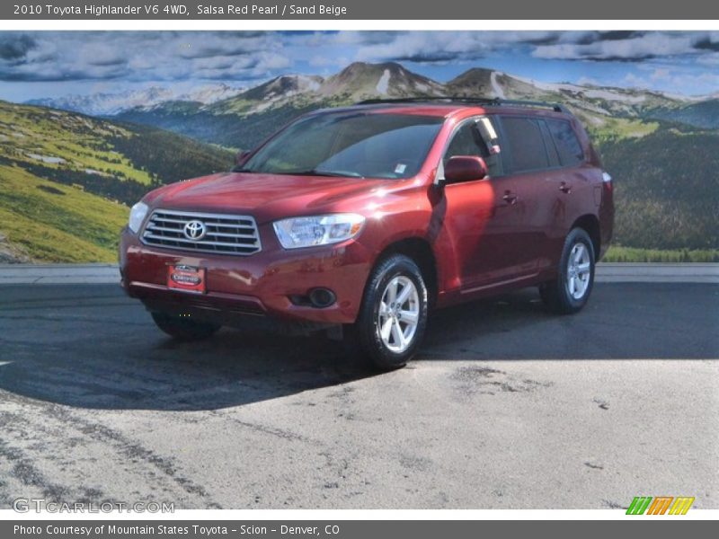 Salsa Red Pearl / Sand Beige 2010 Toyota Highlander V6 4WD
