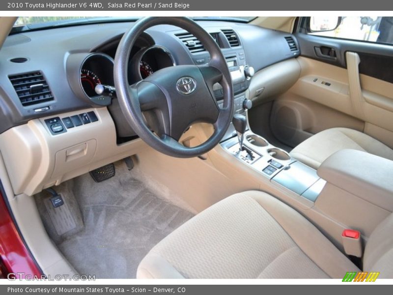 Salsa Red Pearl / Sand Beige 2010 Toyota Highlander V6 4WD