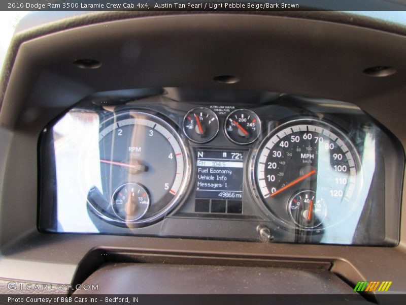 Austin Tan Pearl / Light Pebble Beige/Bark Brown 2010 Dodge Ram 3500 Laramie Crew Cab 4x4