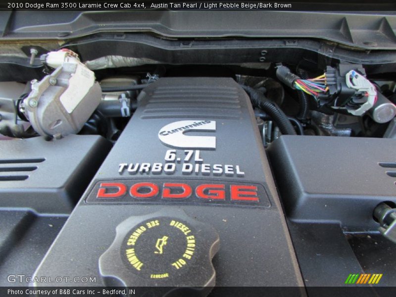 Austin Tan Pearl / Light Pebble Beige/Bark Brown 2010 Dodge Ram 3500 Laramie Crew Cab 4x4