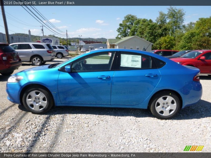 Laser Blue Pearl / Black 2016 Dodge Dart SE
