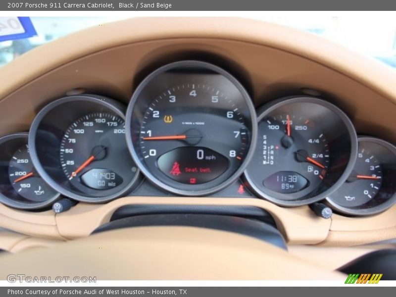 Black / Sand Beige 2007 Porsche 911 Carrera Cabriolet