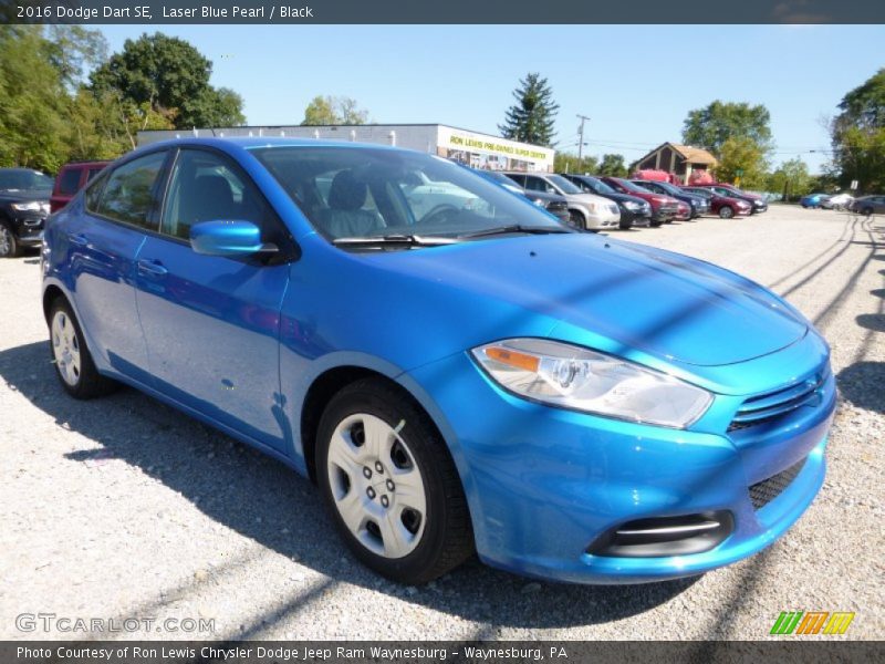 Laser Blue Pearl / Black 2016 Dodge Dart SE