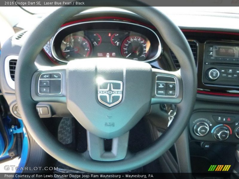 Laser Blue Pearl / Black 2016 Dodge Dart SE