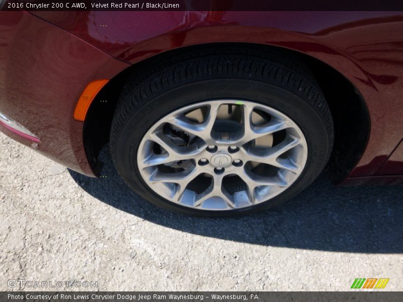 Velvet Red Pearl / Black/Linen 2016 Chrysler 200 C AWD