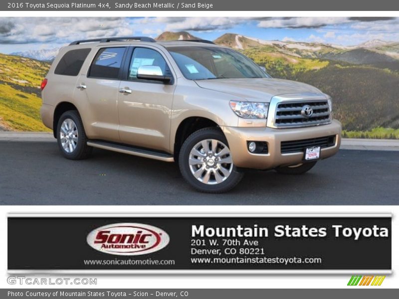 Sandy Beach Metallic / Sand Beige 2016 Toyota Sequoia Platinum 4x4