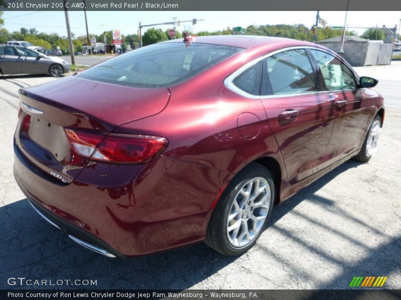 Velvet Red Pearl / Black/Linen 2016 Chrysler 200 C AWD