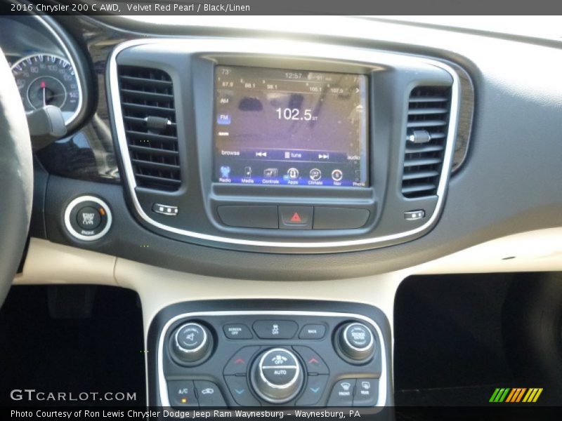 Velvet Red Pearl / Black/Linen 2016 Chrysler 200 C AWD