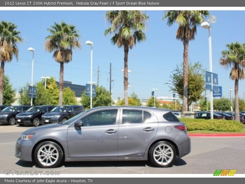 Nebula Gray Pearl / F Sport Ocean Blue Nuluxe 2012 Lexus CT 200h Hybrid Premium