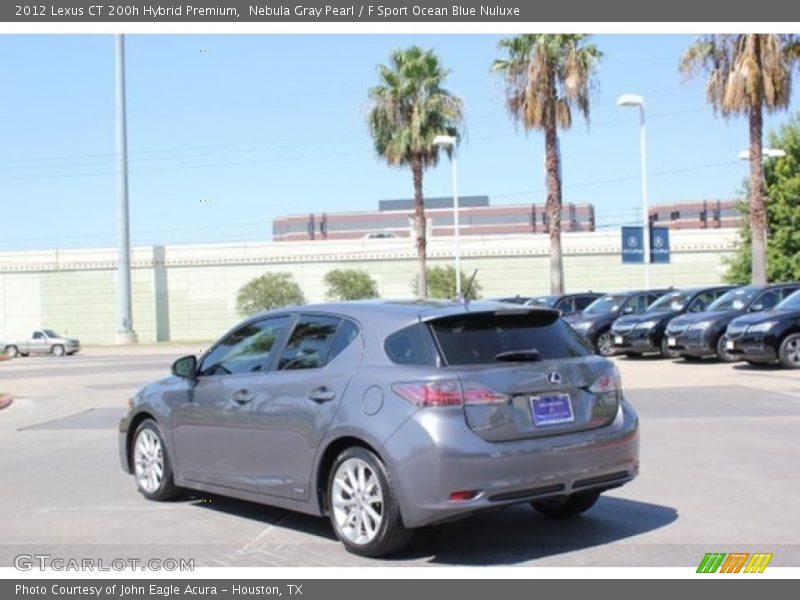 Nebula Gray Pearl / F Sport Ocean Blue Nuluxe 2012 Lexus CT 200h Hybrid Premium