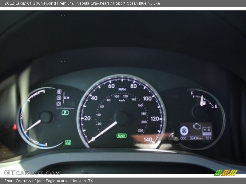 Nebula Gray Pearl / F Sport Ocean Blue Nuluxe 2012 Lexus CT 200h Hybrid Premium