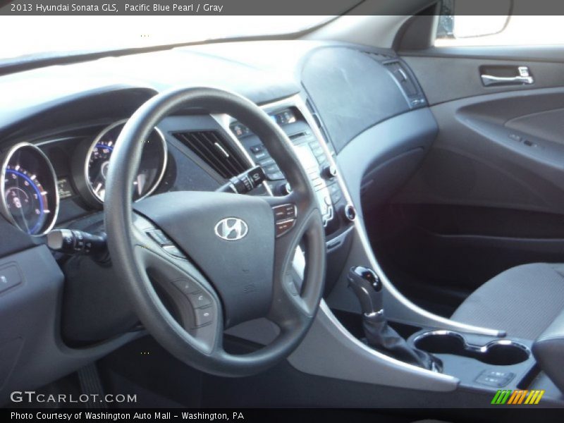 Pacific Blue Pearl / Gray 2013 Hyundai Sonata GLS