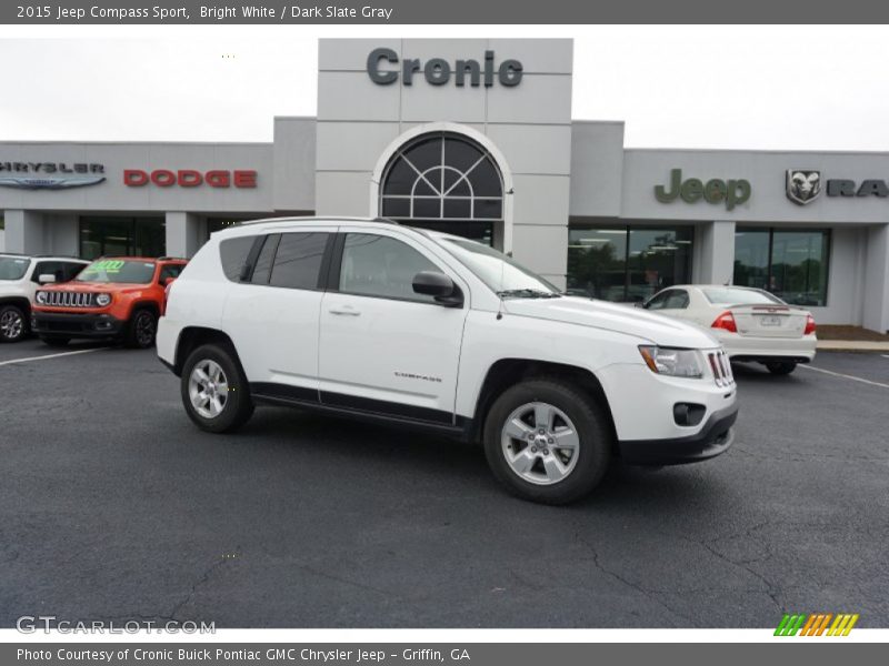 Bright White / Dark Slate Gray 2015 Jeep Compass Sport