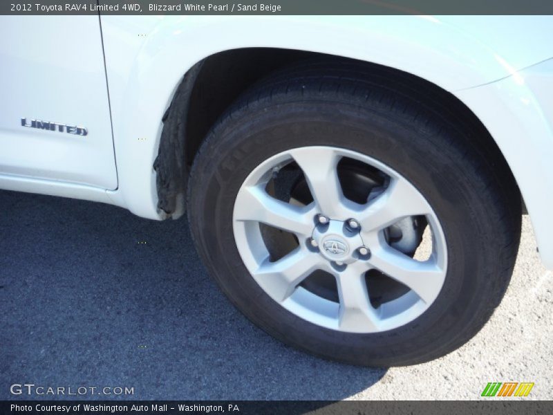 Blizzard White Pearl / Sand Beige 2012 Toyota RAV4 Limited 4WD